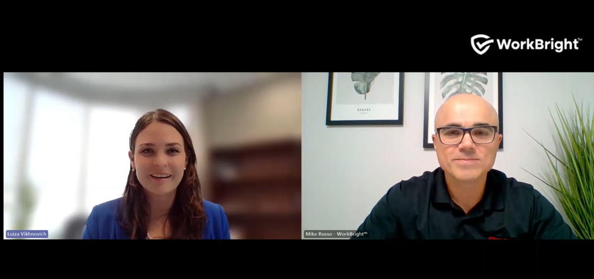 Mike Russo and Luiza Vikhnovich on screen in webinar